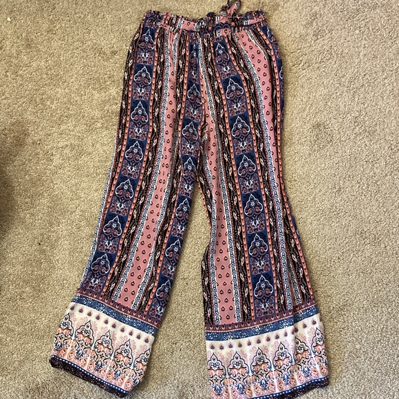 Rue 21 Bohemian Pink Printed Wide-Leg Pants - Picture 5 of 5